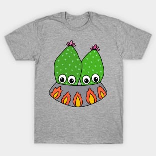 Cute Cactus Design #310: Cacti Couple In A Nice Pot T-Shirt